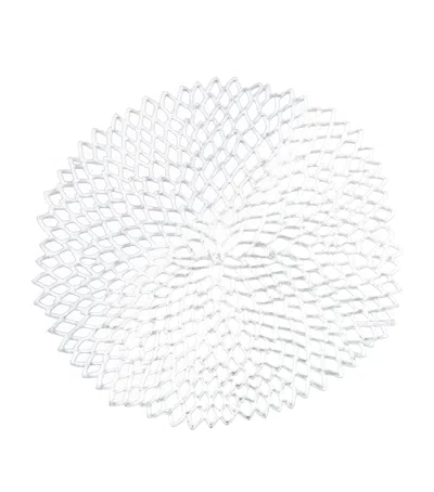 Chilewich Dahlia Round Placemat In Silver