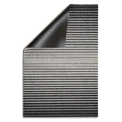 Chilewich Domino Stripe Shag Utility Mat, 24 X 36 In Black/white