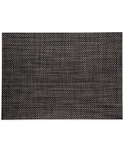 Chilewich Mini Basket Weave Placemat 14" X 19" In Black