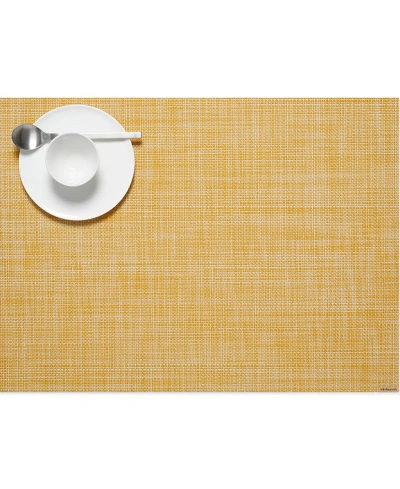 Chilewich Mini Basket Weave Placemat 14" X 19" In Ochre