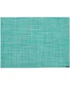 Chilewich Mini Basket Weave Placemat 14" X 19" In Turquoise