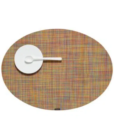 Chilewich Mini Basketweave Oval Placemat Collection In Gravel