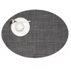 Chilewich Mini Basketweave Oval Placemat In Cool Grey