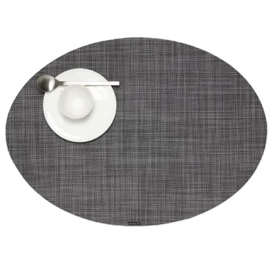 Chilewich Mini Basketweave Oval Placemat In Cool Grey