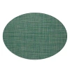 Chilewich Mini Basketweave Oval Placemat In Ivy