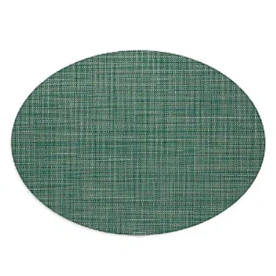 Chilewich Mini Basketweave Oval Placemat In Ivy