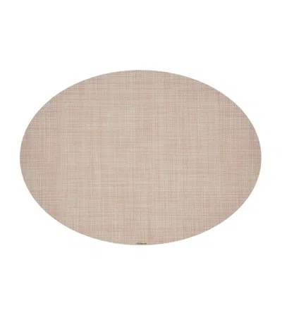 Chilewich Mini Basketweave Oval Placemat In Pink