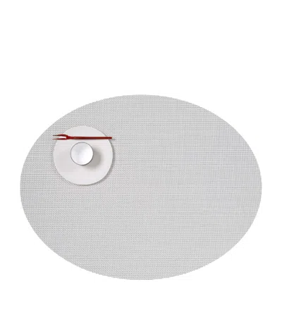 Chilewich Mini Basketweave Oval Placemat In White