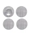 Chilewich Mini Basketweave Round Coasters, Set Of 4 In Mist