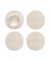 Chilewich Mini Basketweave Round Coasters, Set Of 4 In Parchment