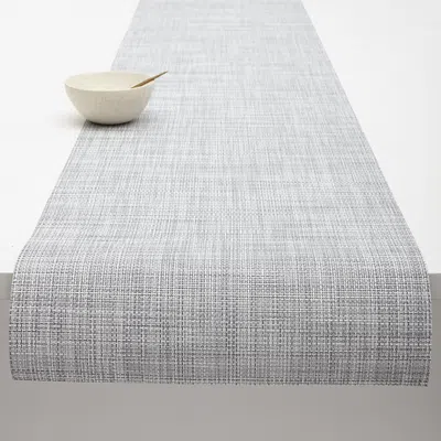 Chilewich Mini Basketweave Runner In Grey