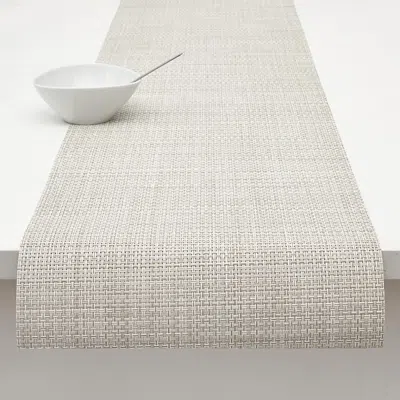Chilewich Mini Basketweave Runner In Neutral