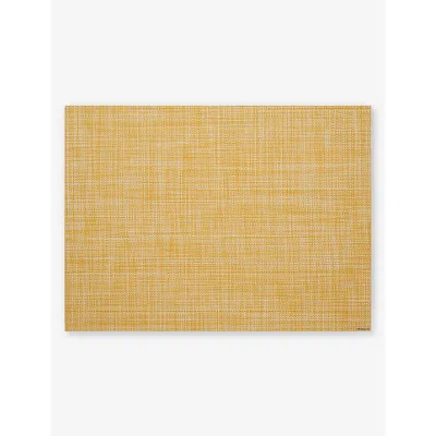 Chilewich Basketweave Mini Vinyl Placemat 36cm X 48cm In Ochre