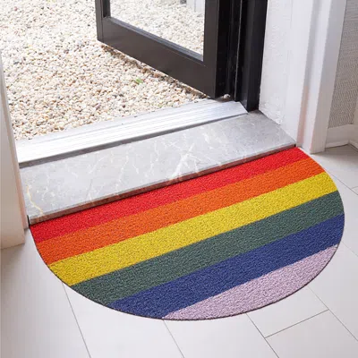 Chilewich Pride Stripe Shag Doormat, 18''x 28'' In Rainbow