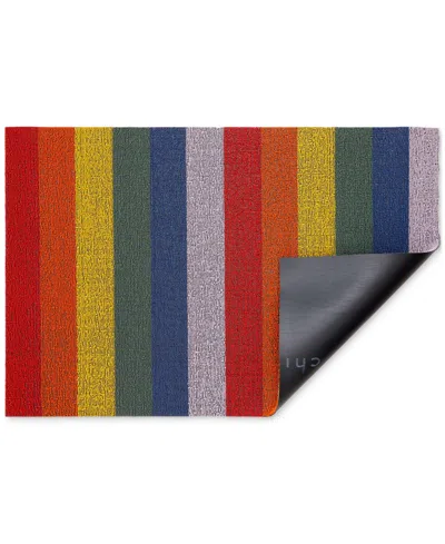 Chilewich Pride Stripe Shag Floor Runner, 24'' X 72'' In Rainbow