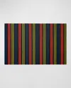 Chilewich Ribbon Stripe Indoor/outdoor Shag Mat, 3' X 5' In Limelight