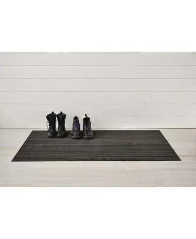 Chilewich Skinny Stripe Shag Big Mat In Steel