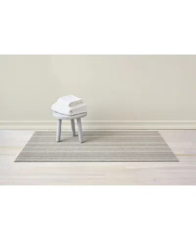 Chilewich Skinny Stripe Shag Mat 18" X 28" In Birch