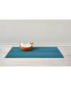Chilewich Skinny Stripe Shag Mat 18" X 28" In Turquoise