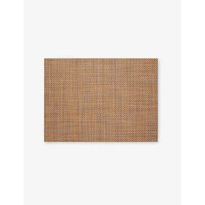 Chilewich Basketweave Square Placemat 36cm X 38cm In Teak