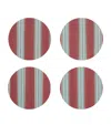 Chilewich X Meri Meri Festive Stripes Coasters In Brown