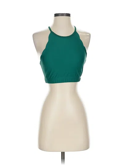 Pre-owned Chill By Will Tank Top Green Halter Neckline Tops