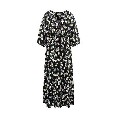 Chillax Golden Daisy Black Dress - Limited
