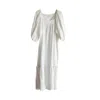 Chillax Women's Alice Organic Cotton White Maxi Dress In White