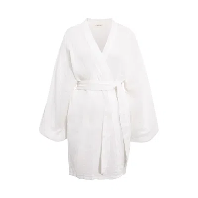 Chillax Women's Alice Organic Cotton Wrap Kimono - White