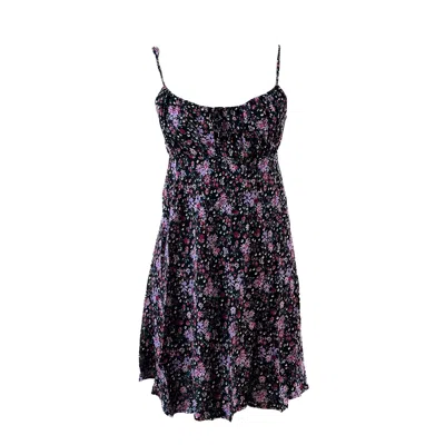 Chillax Women's Black / Pink / Purple Full Of Love Floral Dress