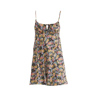 Chillax Women's Black Full Of Love Floral Mini Dress