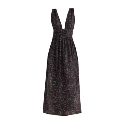 Chillax Women's Black / Red Venus Rose Backless Maxi Dress