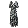 Chillax Women's Daisy Black Midi Dress With Sleeves In Black