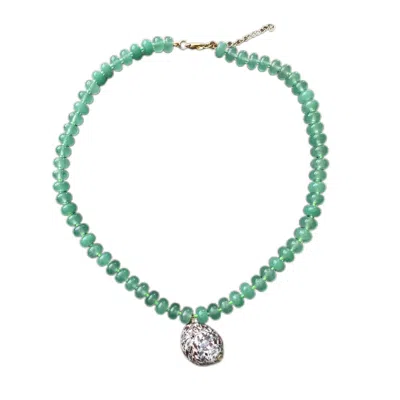 Chillax Women's Green Ocean Seashell Gemstone Necklace