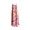 Chillax Women's Pink / Purple Lily Backless Maxi Dress
