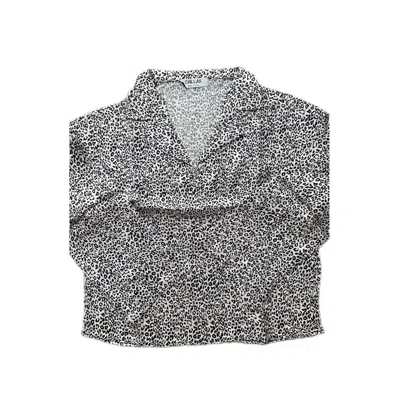 Chillax Women's Neutrals / Black Leopard Animal Printed Shirt