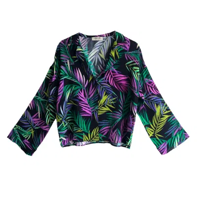 Chillax Women's Palm Party Black Shirt