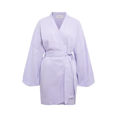 Chillax Women's Pink / Purple Alice Cotton Lilac Kimono Jacket In Pink/purple