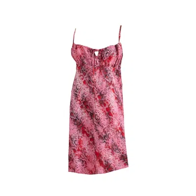 Chillax Women's Pink / Purple / Red Full Of Love Pink Animal Print Dress In Pink/purple