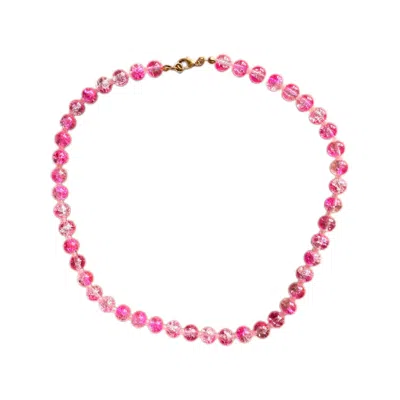 Chillax Women's Pink Sparkly Bubble Necklace