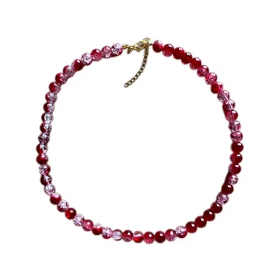 Chillax Women's Red Sparkle Bubble Necklace In Brown