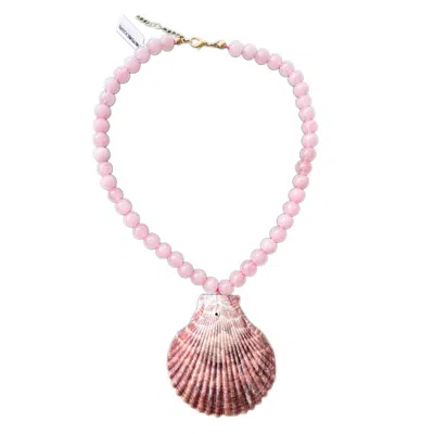 Chillax Women's Seashell Pink Quartz Necklace