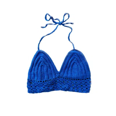 Chillax Women's Sun And Chill Blue Crochet Top