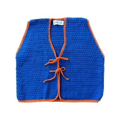 Chillax Women's Sun And Love Blue Crochet Vest