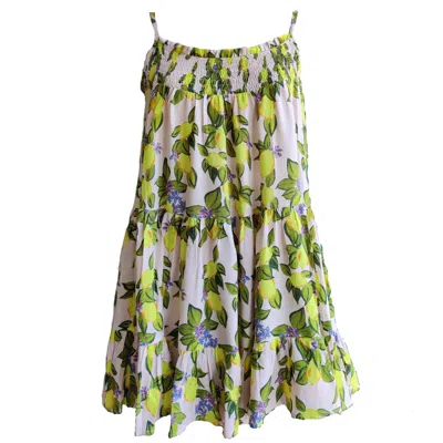 Chillax Women's Yellow / Orange Sundress Lemon Linen Dress