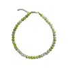 Chillax Women's White / Gold / Green Green Sparkly Bubble Necklace