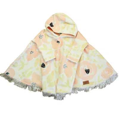 Chilly Child Babies' Girls White Pink Floral Poncho Size: 2-3t In Multi