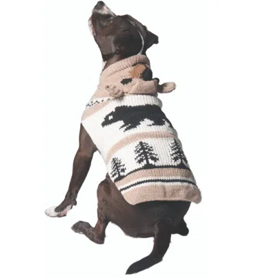 Chilly Dogs Brown Bear Dog Sweater In Tan In Gray
