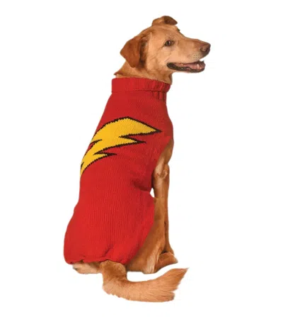 Chilly Dogs Lightning Bolt Dog Sweater In Red