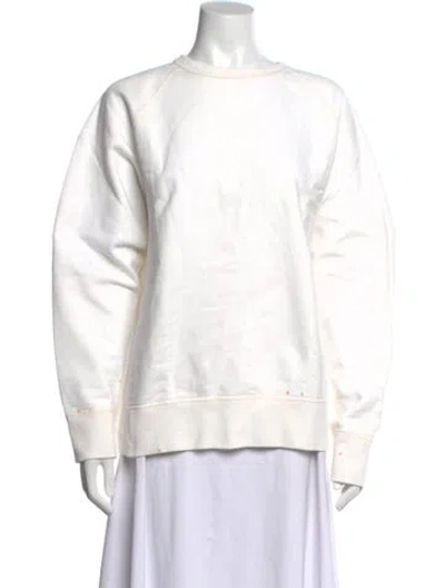 Pre-owned Chimala Crew Neck Long Sleeve Sweatshirt In White